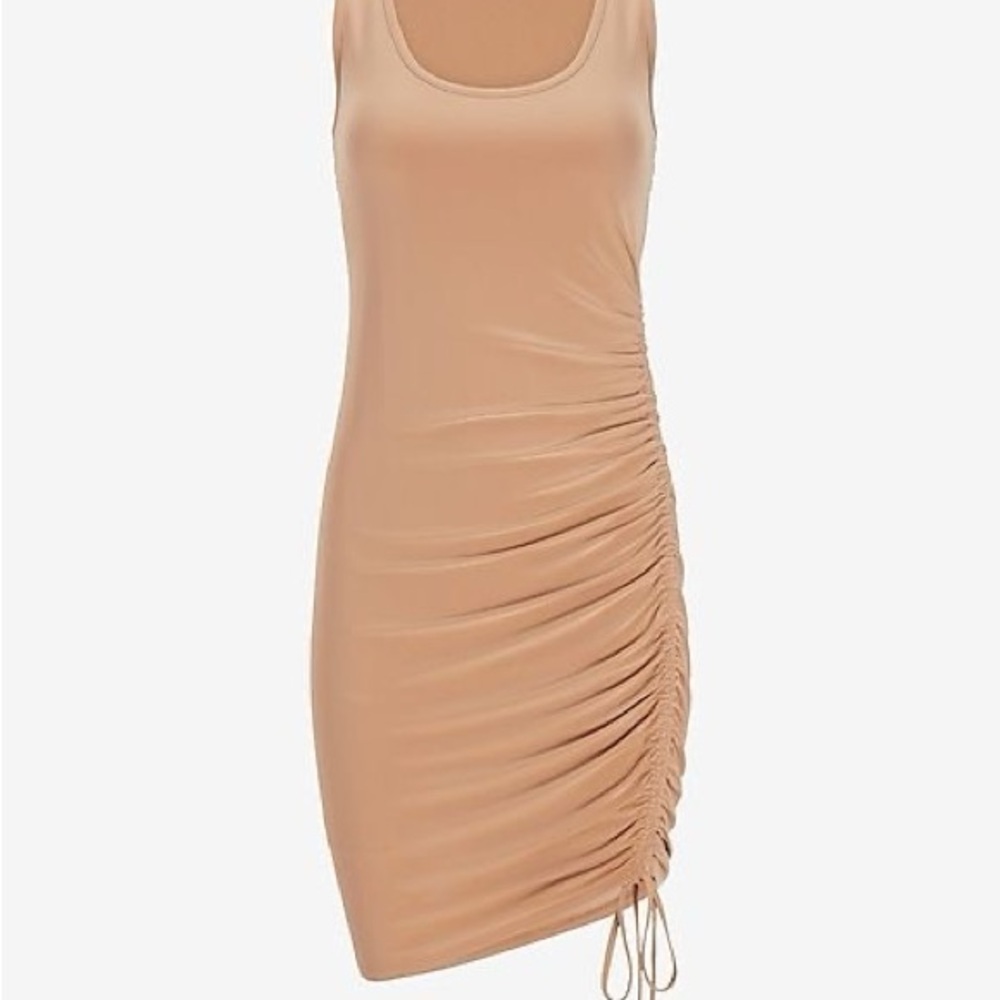 Matte Jersey Ruches Side Tie Mini Dress